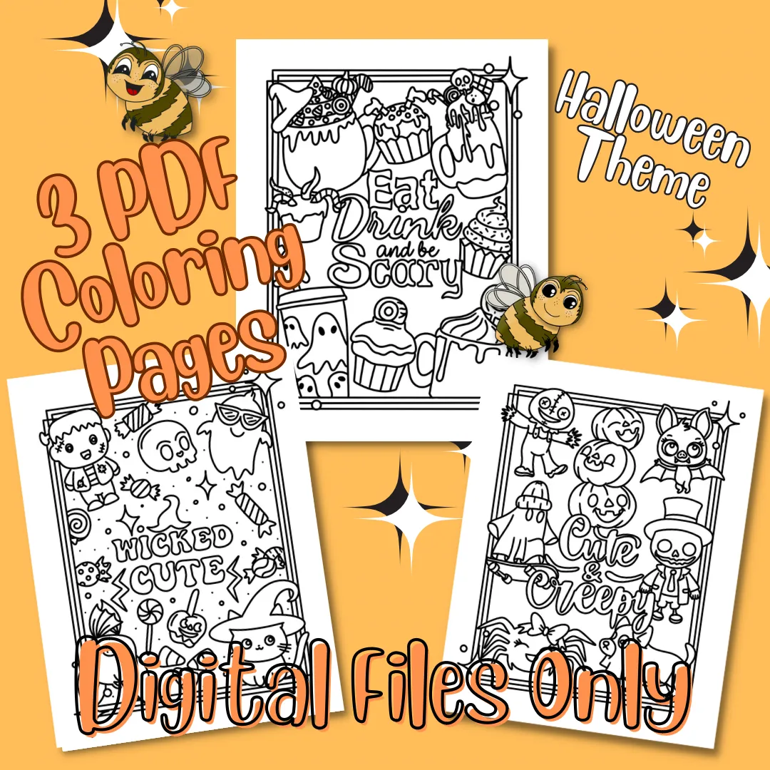 Halloween Theme Coloring Bundle (3 Pages)