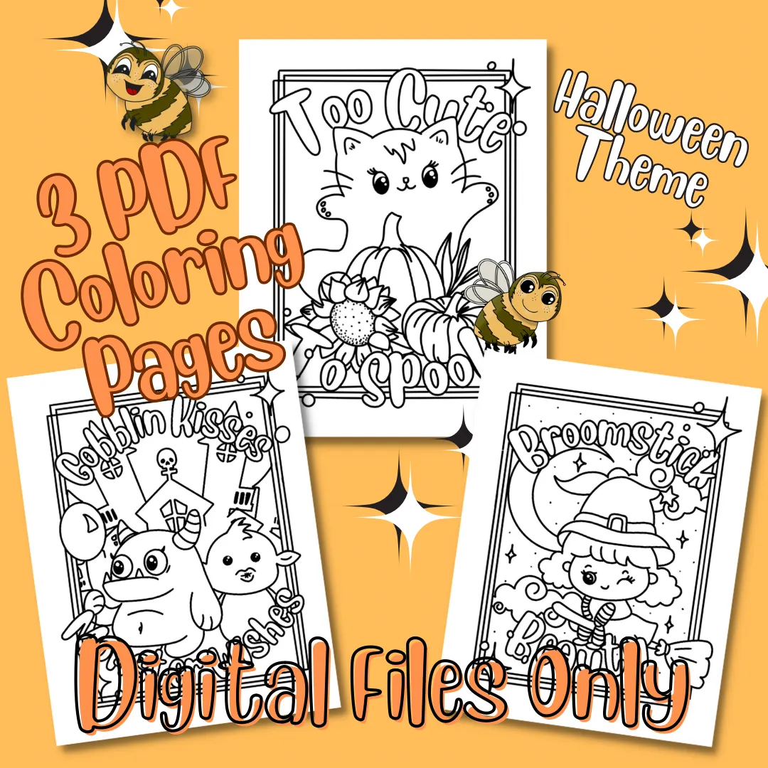 Halloween Theme Coloring Bundle (3 Pages)