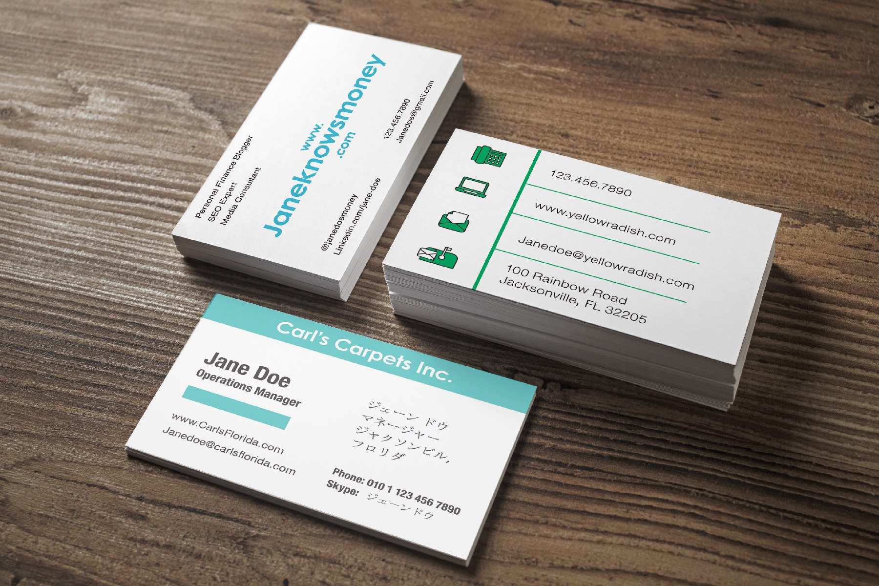 Double Sided 16 pt Basic Business Cards