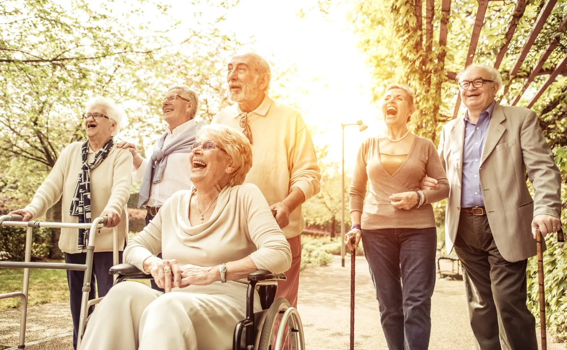 Seniors spending time outdoors