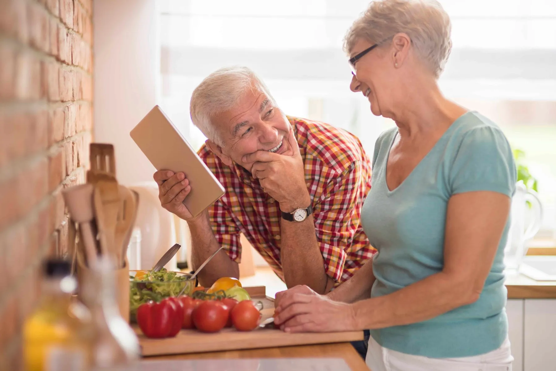 An older adult receiving attention during a meal