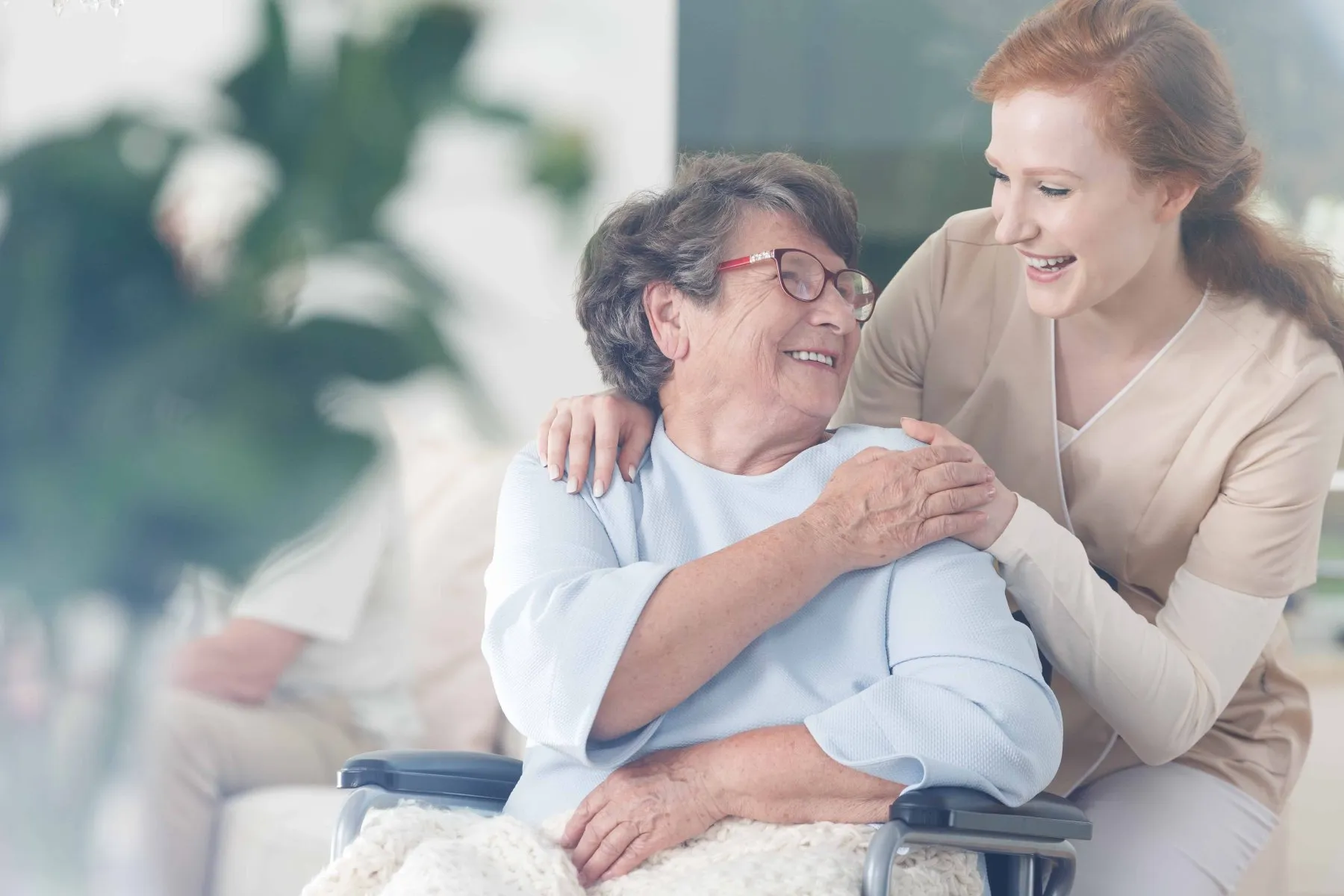 Caregiver sharing a moment with a senior