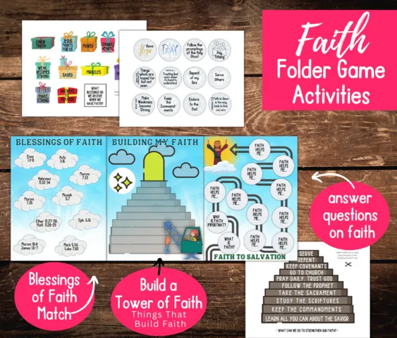 building faith, faith kids religious lesson printables folder game bible come follow me lds