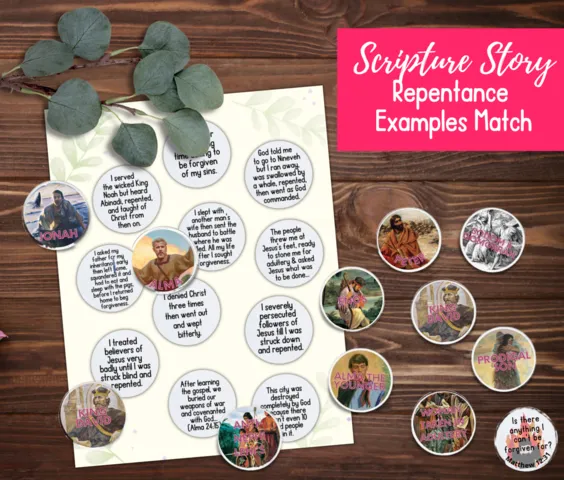 repentance kids lesson printables game activity lesson repentance scripture stories