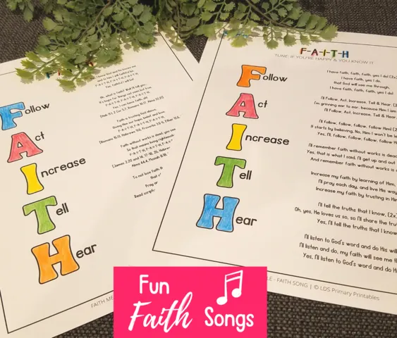 faith songs for kids printable