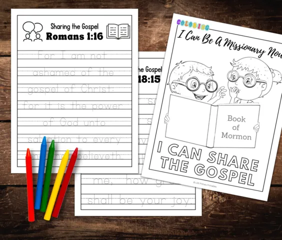 missionary scripture trace and coloring pages