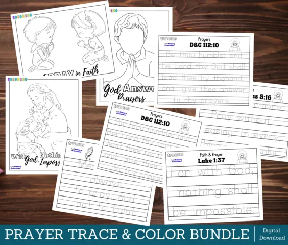 prayer kids scripture trace verses and coloring pages kids bible printables and lds come follow me