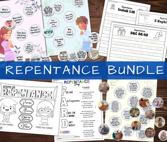 repentance kids lesson printables game activity lesson repentance scripture stories