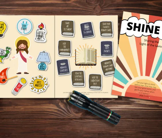 shine on sharing gospel of jesus and being a light and example to others kids bible printables lds come follow me families primary