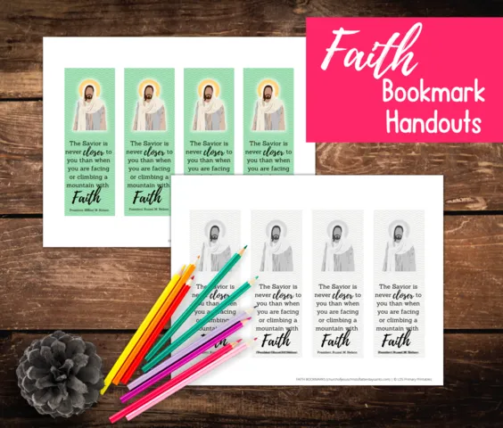 faith kids lesson printables, coloring page, bookmark handouts