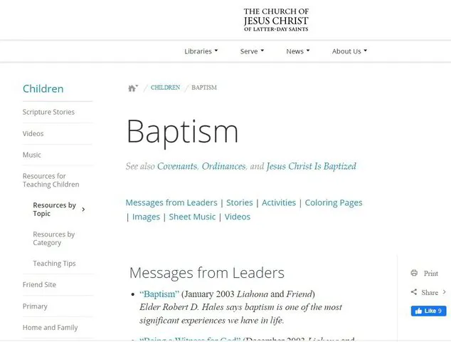baptism lds primary activity resources