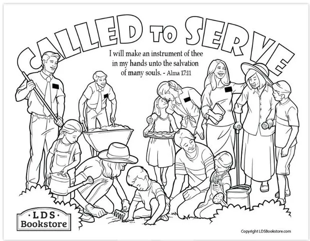 called to serve coloring page
