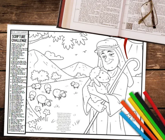 Come Follow Me New Testament 2023 Kids Scripture Reading Chart Coloring Pages