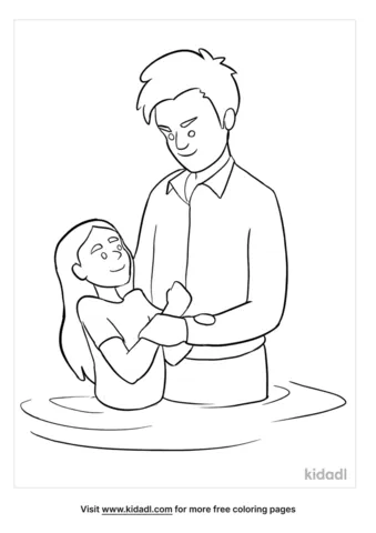 girl being baptized coloring page