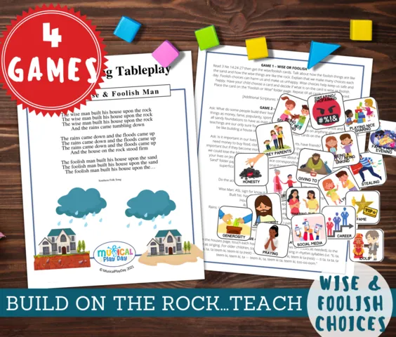 wise and foolish builders kids bible activities printables games activities