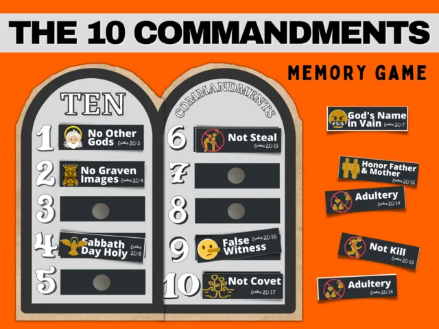 ten commandments kids bible printable