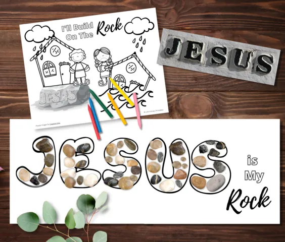 jesus is my rock kids bible printable activities come follow me lds