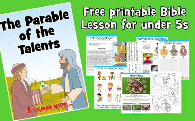 parable of the talents bible lessons and printables for kids