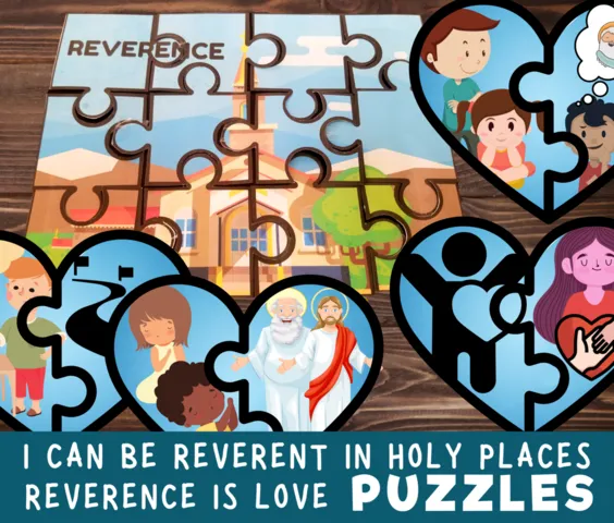 reverence in holy places church puzzle and reverence is love puzzles  come follow me 