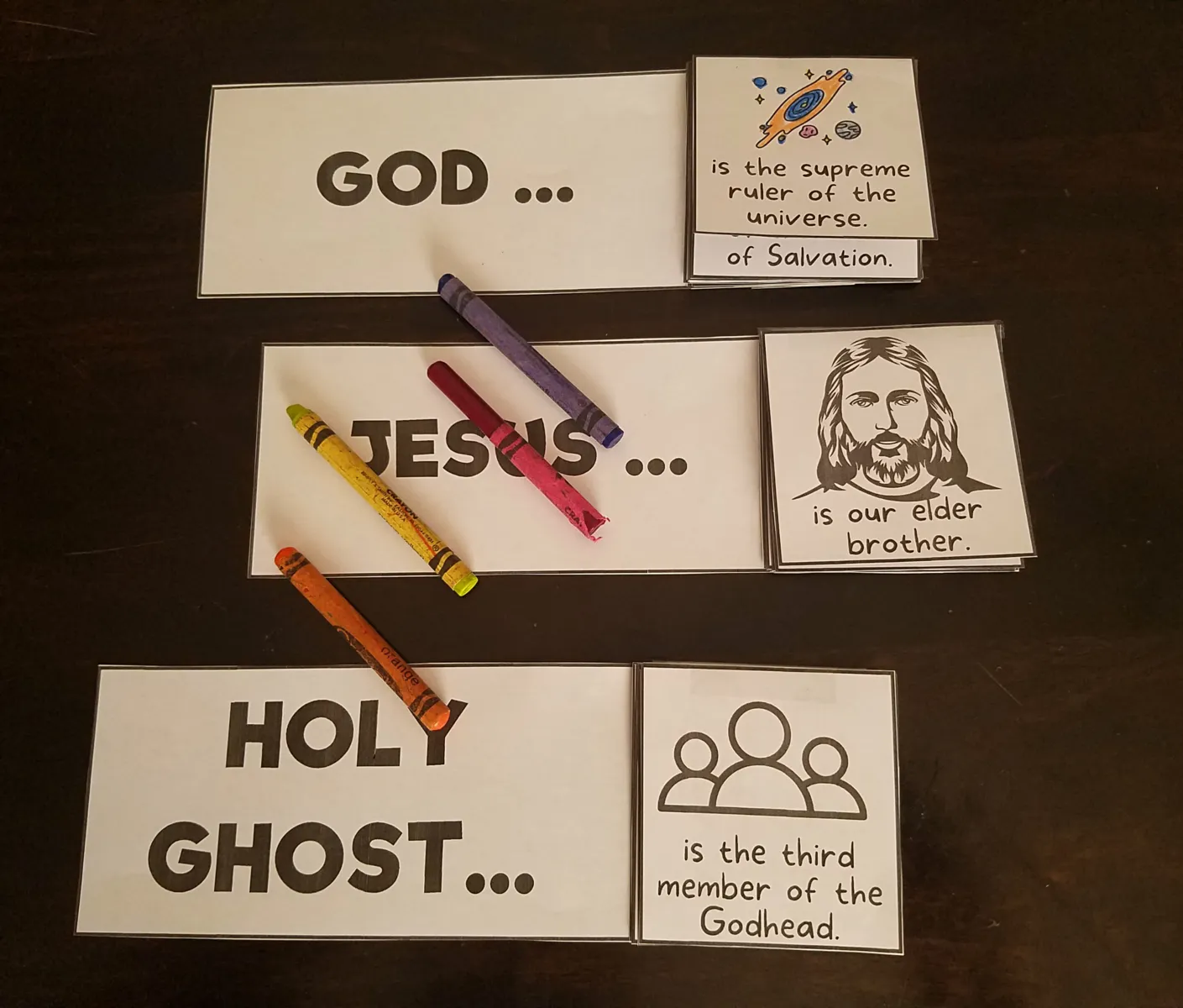 the godead lds prmary lesson come follow me kids printable coloring flipbook