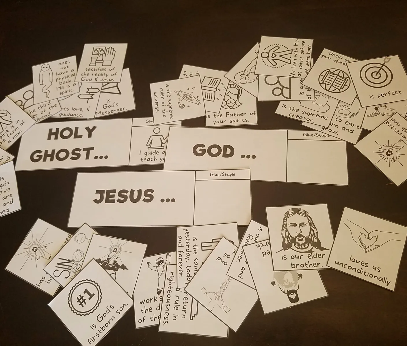 the godead lds prmary lesson come follow me kids printable coloring flipbook