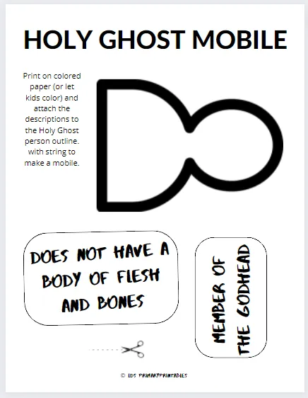 holy ghost kids printables lds come follow me