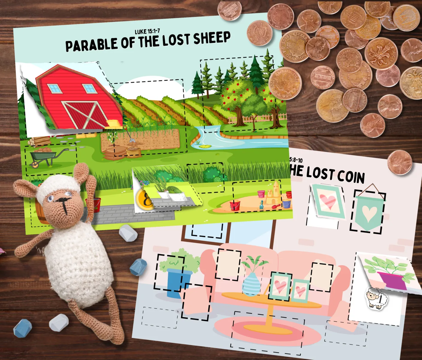 parable of lost sheep and lost coin bible lesson and kids printables