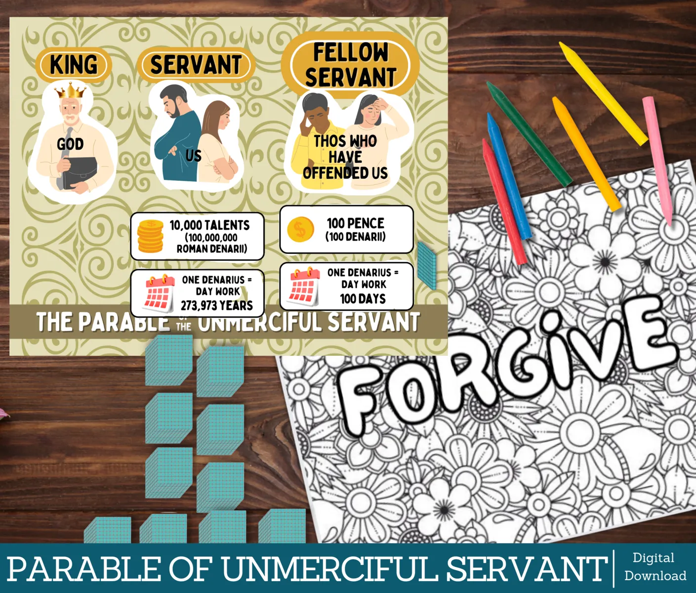 parable of the unmerciful servant kids bible lesson printable