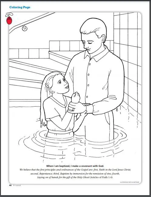 baptism coloring page I make covenants