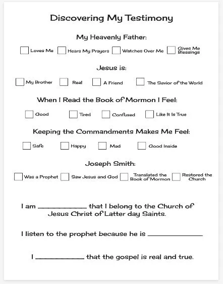 testimony tracker come follow me testimony lesson lds primary cfm families