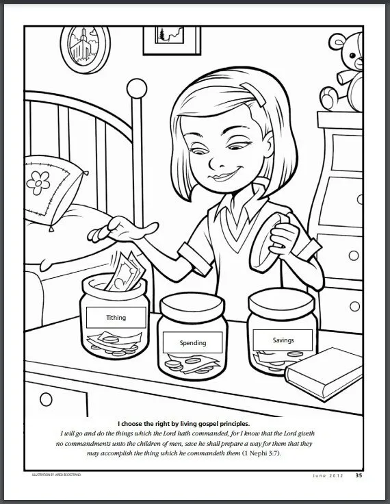 tithing coloring page for kids printable