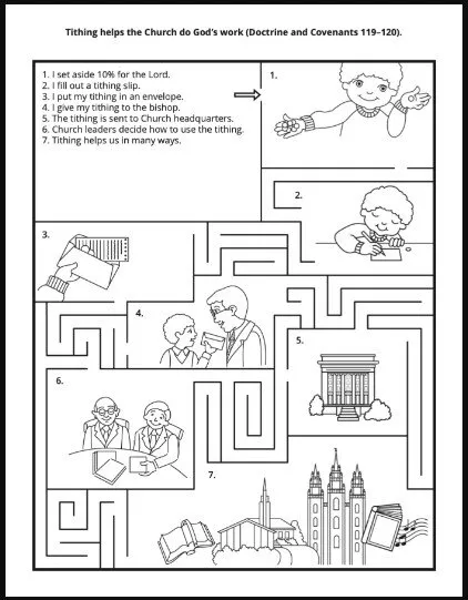tithing maze kids printable