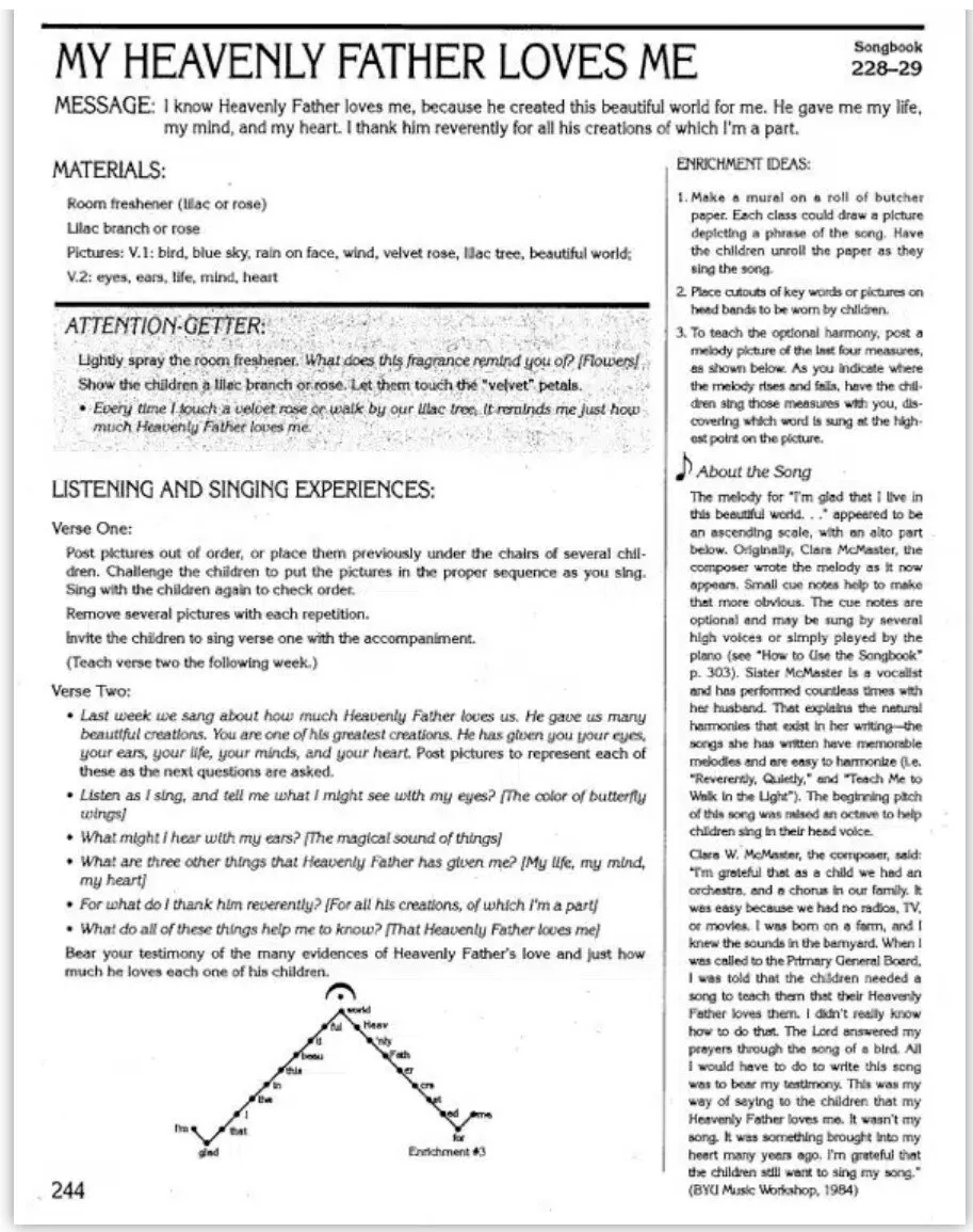 My Heavenly Father Loves Me Primary Singing Time Ideas