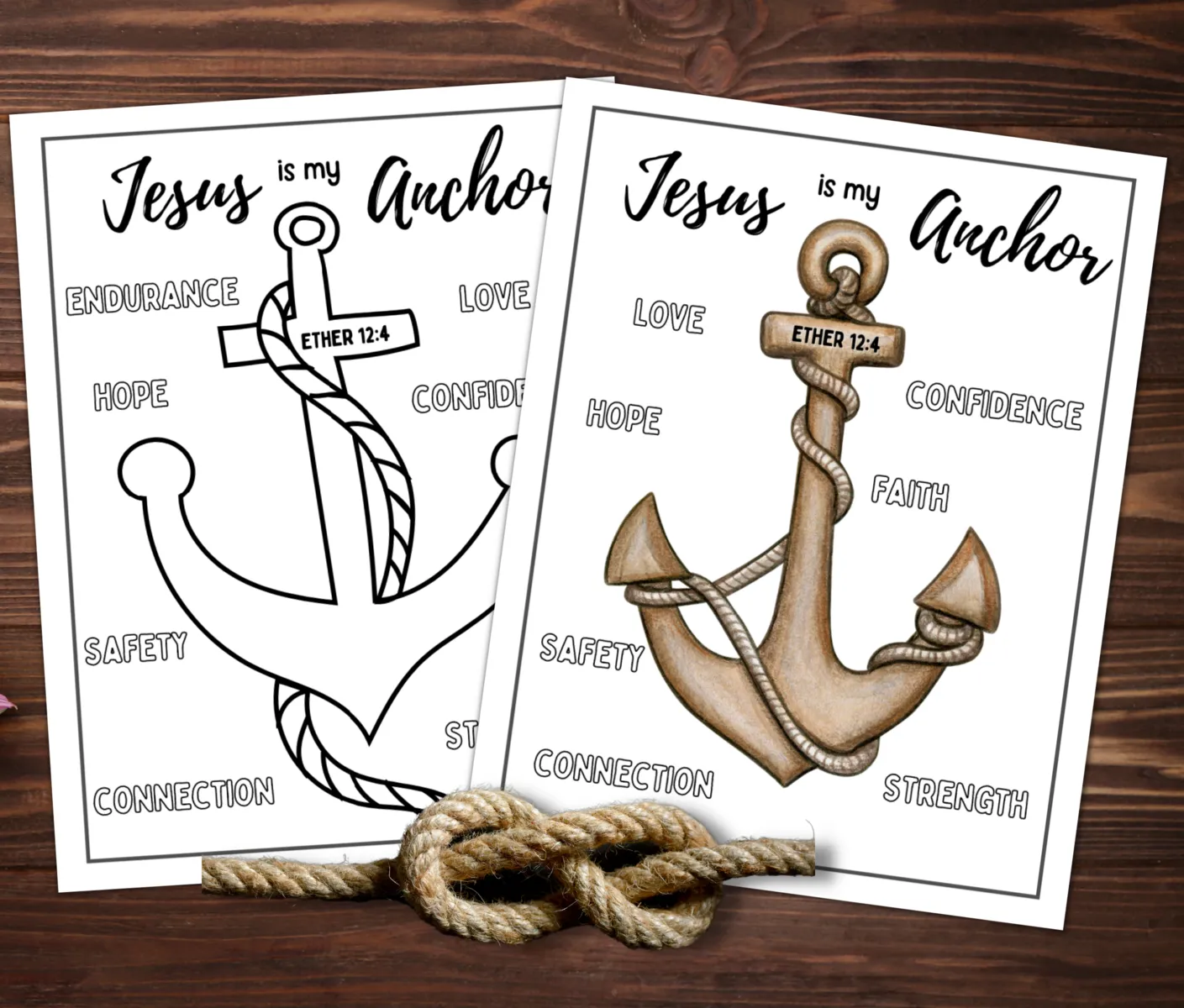 jesus is my anchor free bible printable coloring for kids