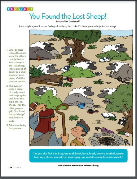 parable of lost sheep kids bible printable activity 