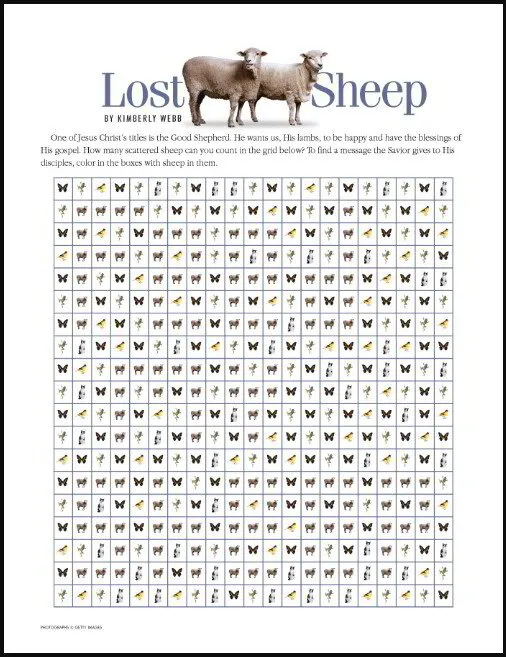 parable of lost sheep kids bible printable activity 