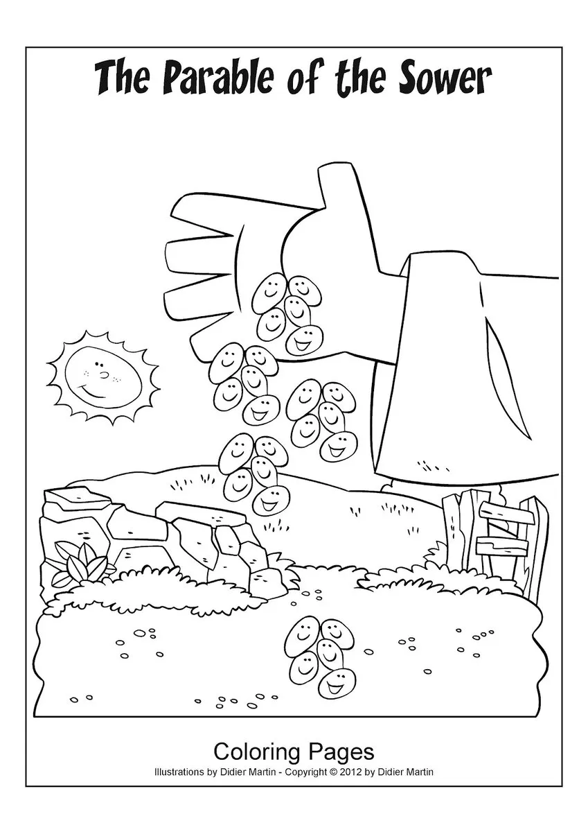 parable of sower coloring page kids bible printable