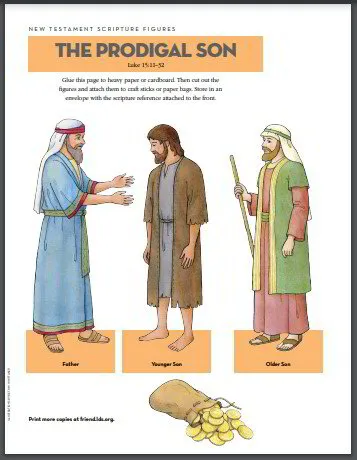 parable of the prodigal son free bible printable activity for kids