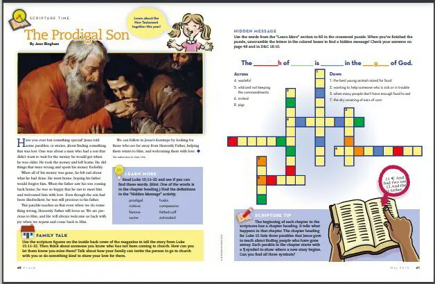 parable of the prodigal son free bible printable activity for kids