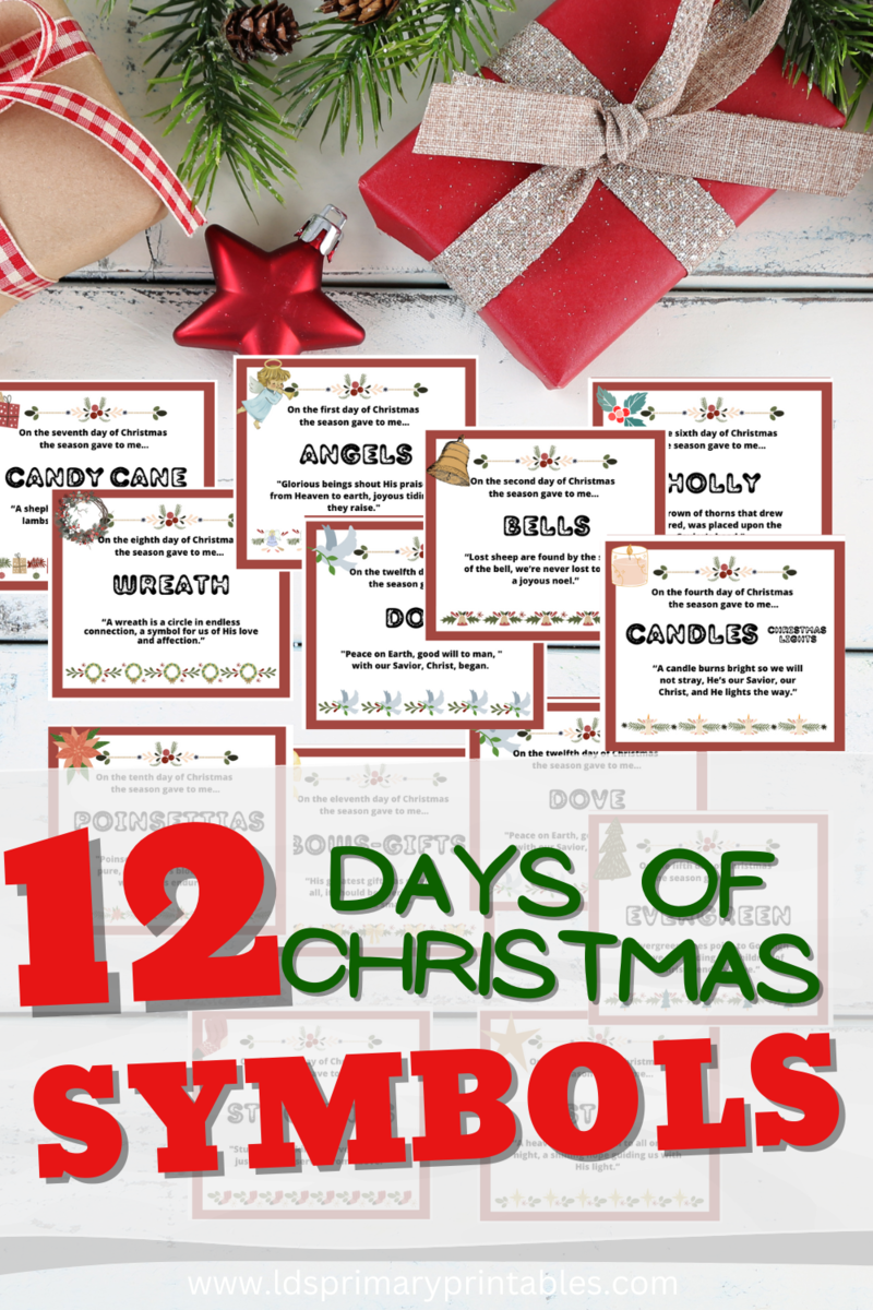 12 twelve days of christmas symbols: 12 days of learning all about