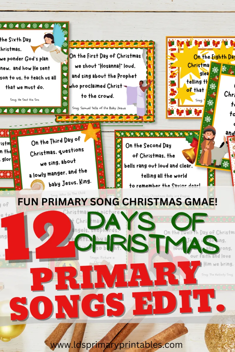 primary singing time christmas ideas, 12 days of christmas primary song edition