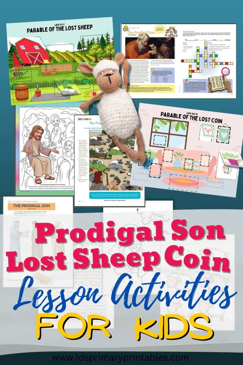 lost sheep, lost coin, prodigal son parables activities for kids
