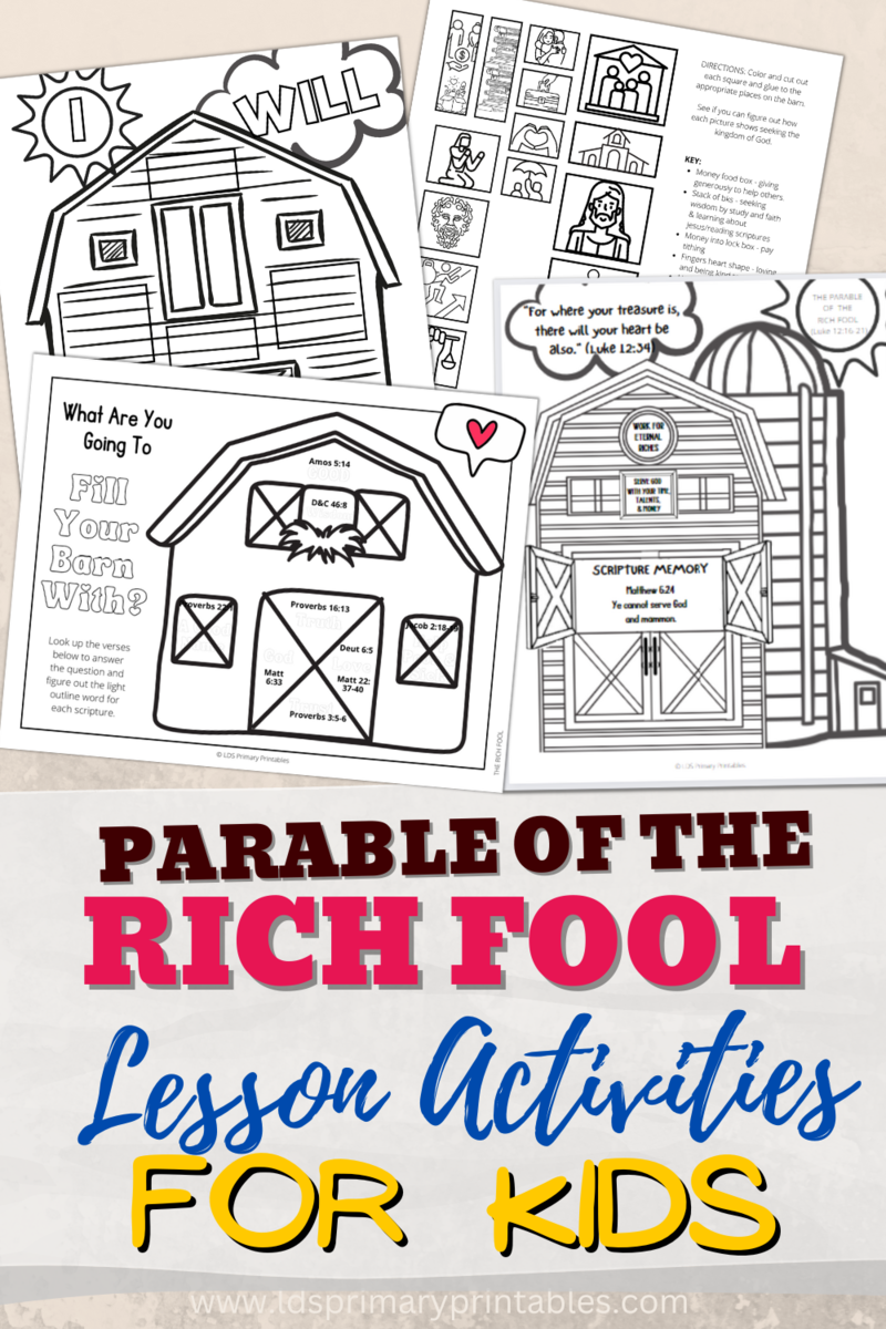 Parable of the Rich Fool Bible Parable Lessons & Activities for Kids