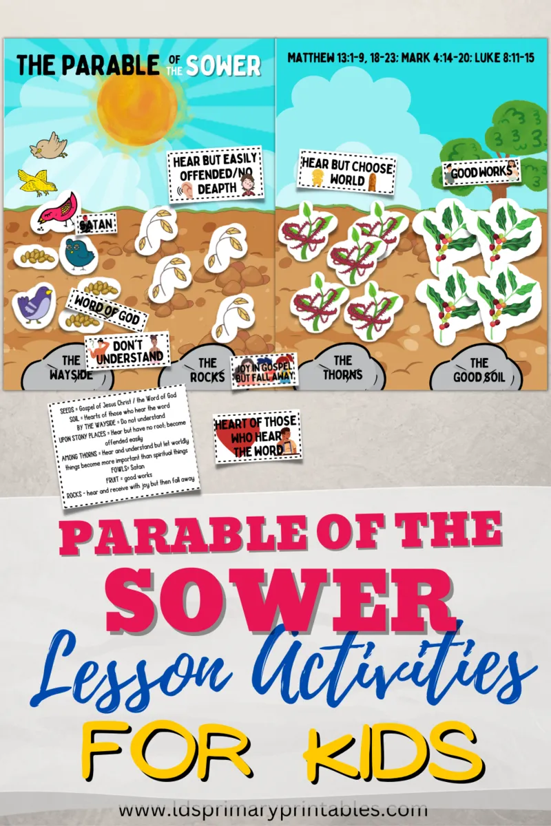 parable of the sower bible lesson activities and printables for kids