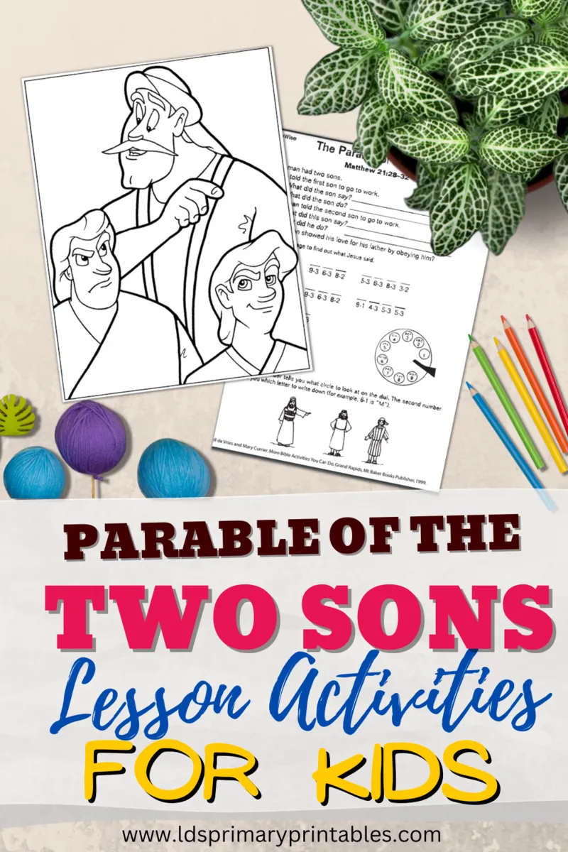 parable of the two sons parables matthew bible lesson and activities for kids