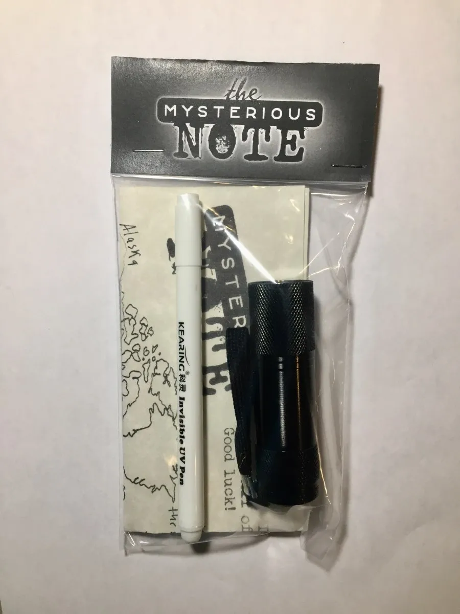The Mysterious Note Invisible Ink/UV light/Game - FREE SHIPPING!
