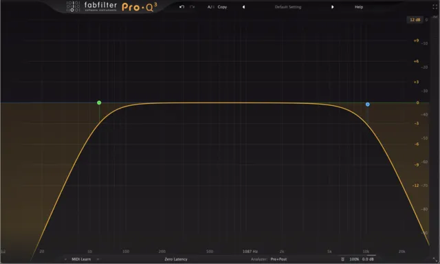 Fabfilter Pro-Q 3 Low and High Pass Filters