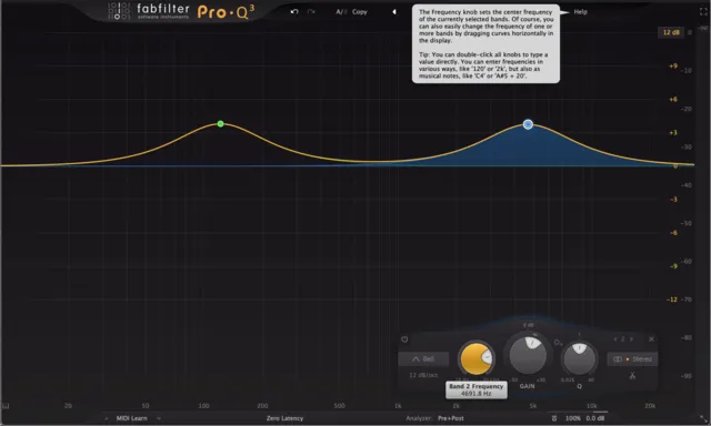 Fabfilter Pro-Q 3 Demonstrating Frequency