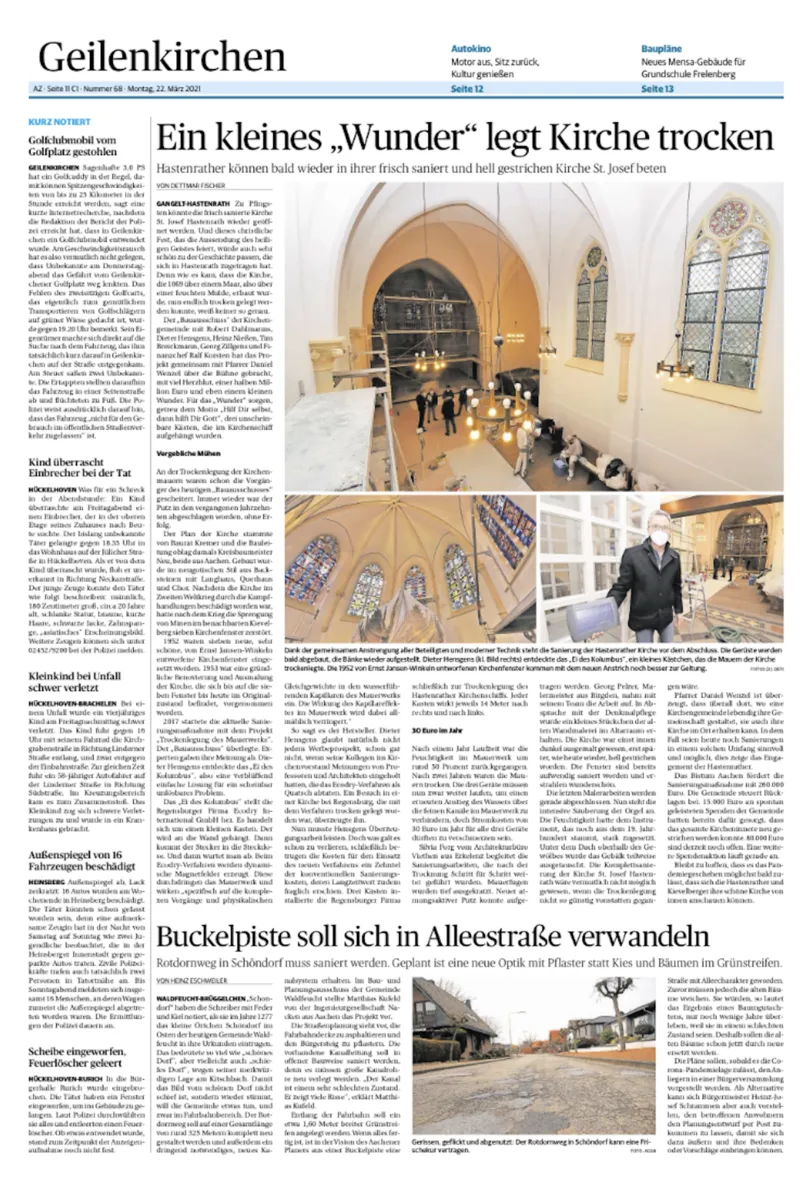 Ein kleines „Wunder“ legt Kirche trocken