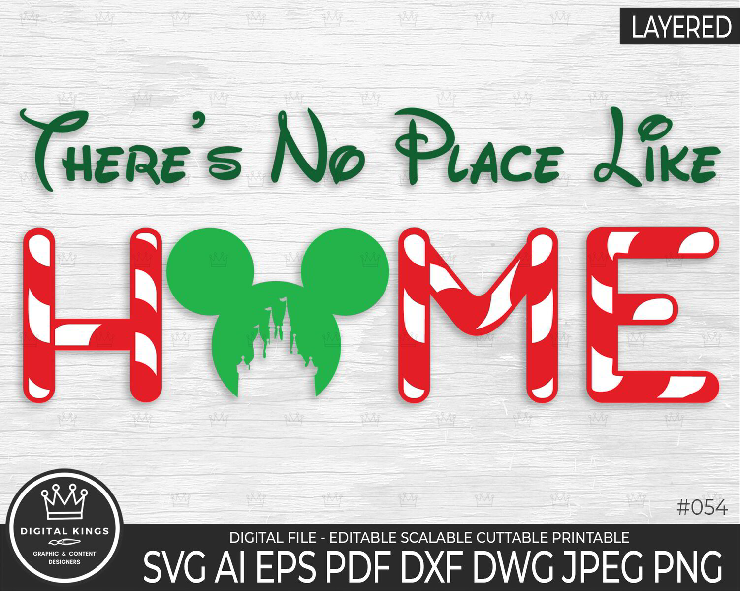 Disney Christmas - There's No Place Like Home layered SVG EPS PDF ...